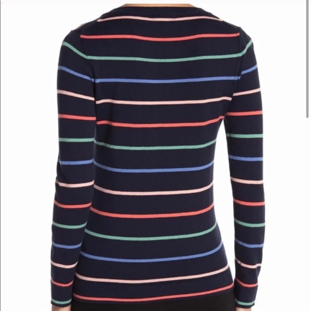 J. Crew Womens Katie Stripe Sweater in Navy Multi Size XXS NWOT 100% Cot… - Picture 3 of 9
